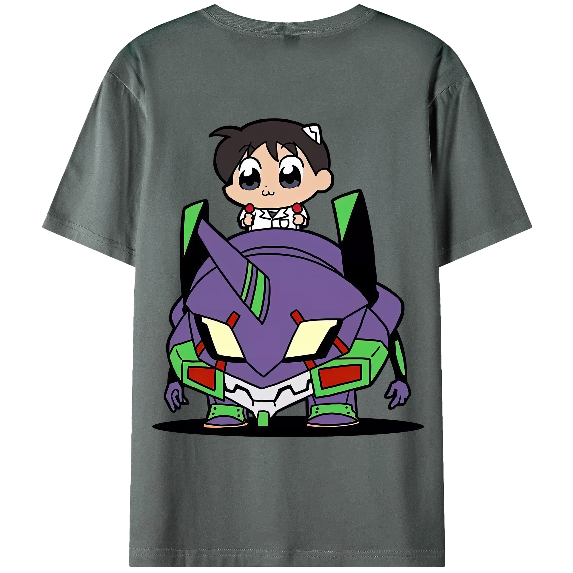 （画像用） EVA 新世紀エヴァンゲリオン 綿100％ メンズ半袖Tシャツ（バックプリント） 通気性